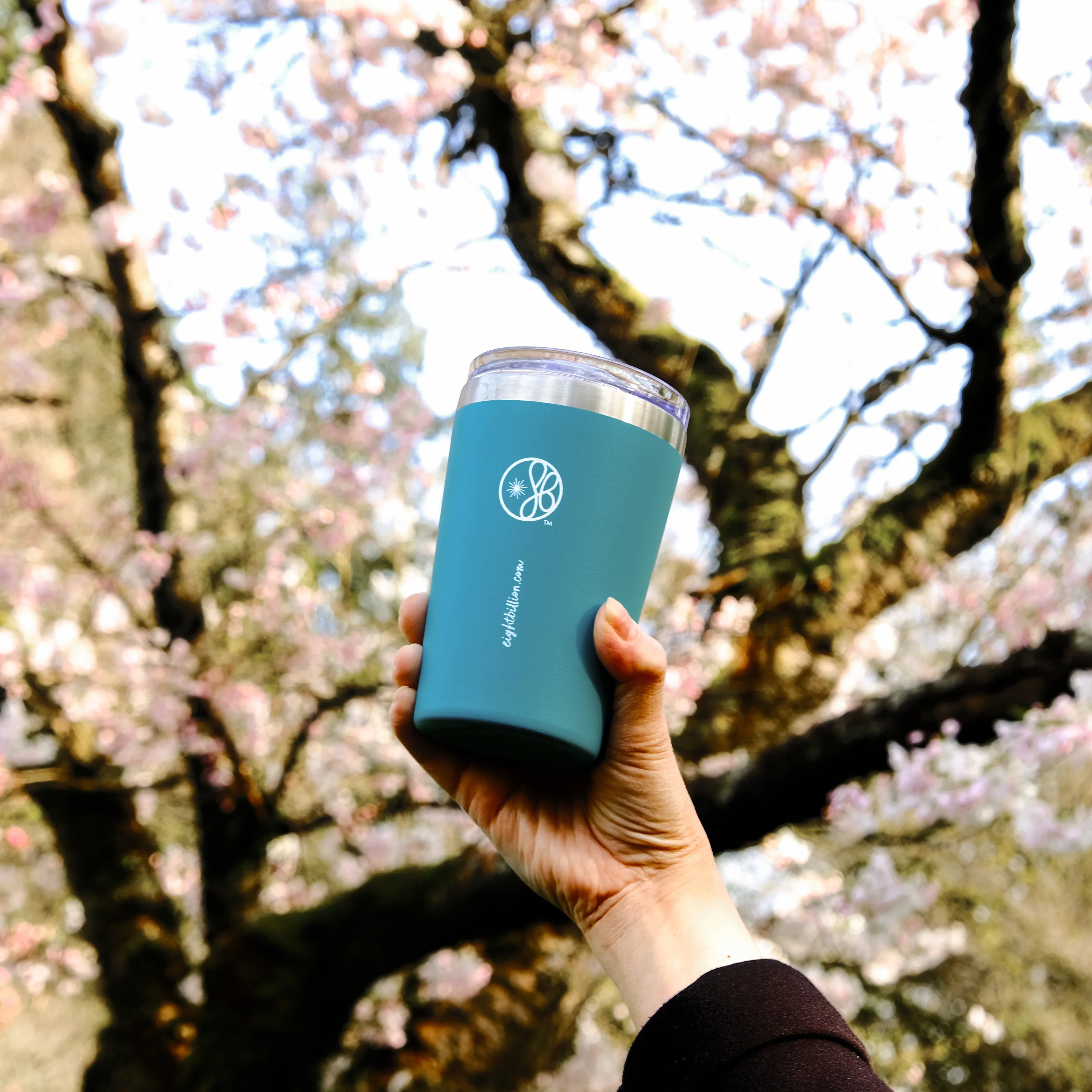 Eightbillion Turquoise Blue Stainless Steel Tumbler (with lid)