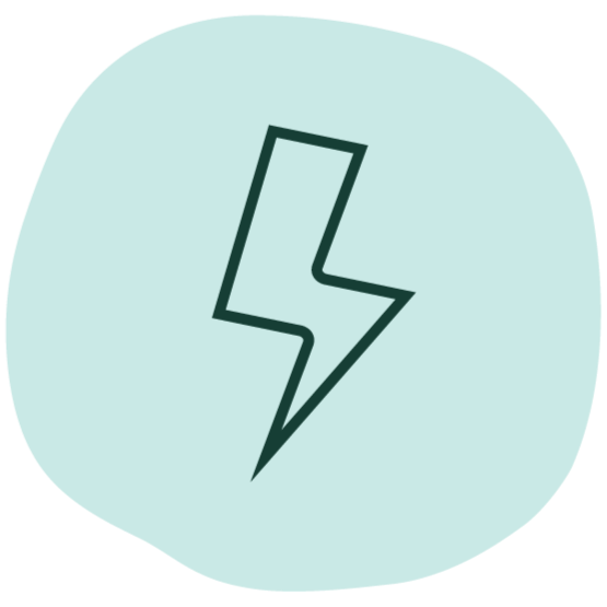 Lightning bolt energy icon symbolizing the natural boost from JostArriba mushroom coffee. A functional coffee alternative with adaptogens and nootropics for sustained energy, focus, and brain health without caffeine jitters.